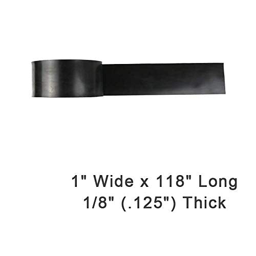NABOWAN Solid Rubber Strips 1/8" (.125") Thick x 1" Wide x 120" Long, Thin Neoprene Rubber, Perfect for DIY Gasket Material, Sealing, Liner, Shield, Padding, Mat