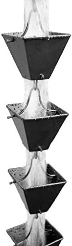 Nutshell Stores Medium Square Cups Rain Chain - Black - 20 Feet