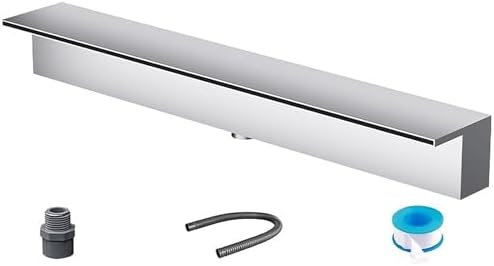 Waterfall Spillway 72 Inch - Garden Fountain Waterfall Embedded Mounting, Heavy Duty Stainless Steel Spray Water Accessories for Pond and Patio