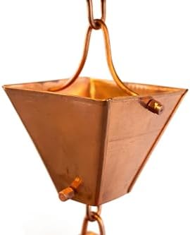 Nutshell Stores Medium Square Cups Rain Chain - Copper - 20 Feet