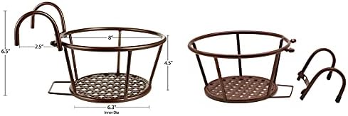 Hanging Rail Planter Baskets Gardening Wrought Iron Hanging Flower Baskets for Home Balconies, Iron Products for Home Grown Plants (Champagne)