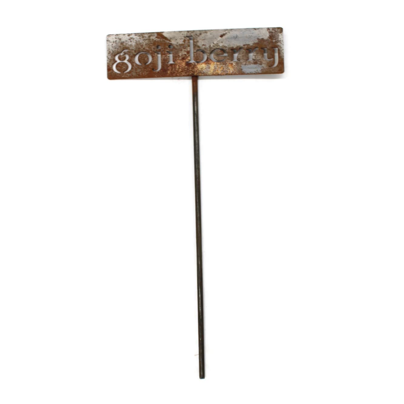 Classic Metal Garden Markers 19 Inches Tall (goji berry, Naturally Rusted)