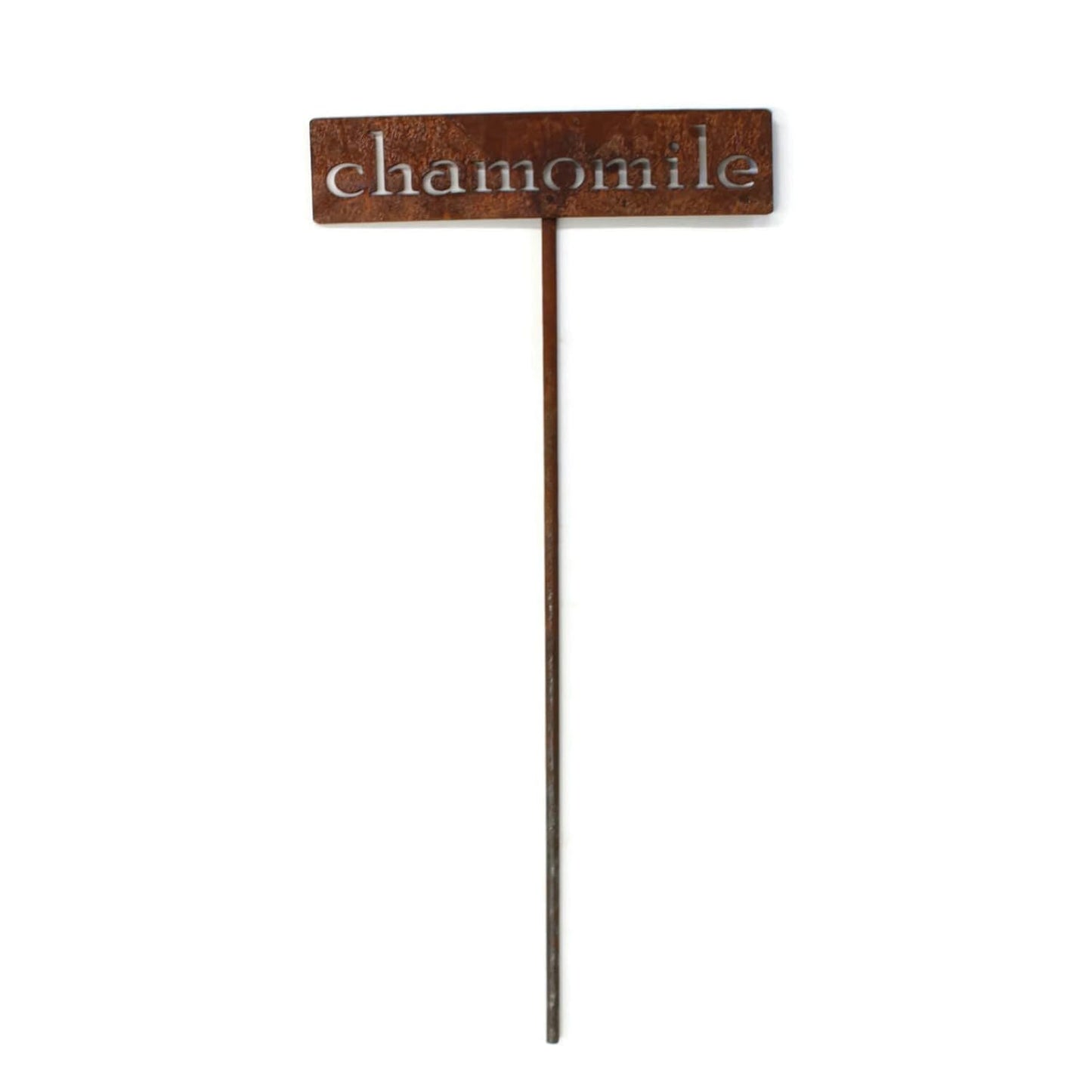 Classic Metal Garden Markers 19 Inches Tall (chamomile, Naturally Rusted)