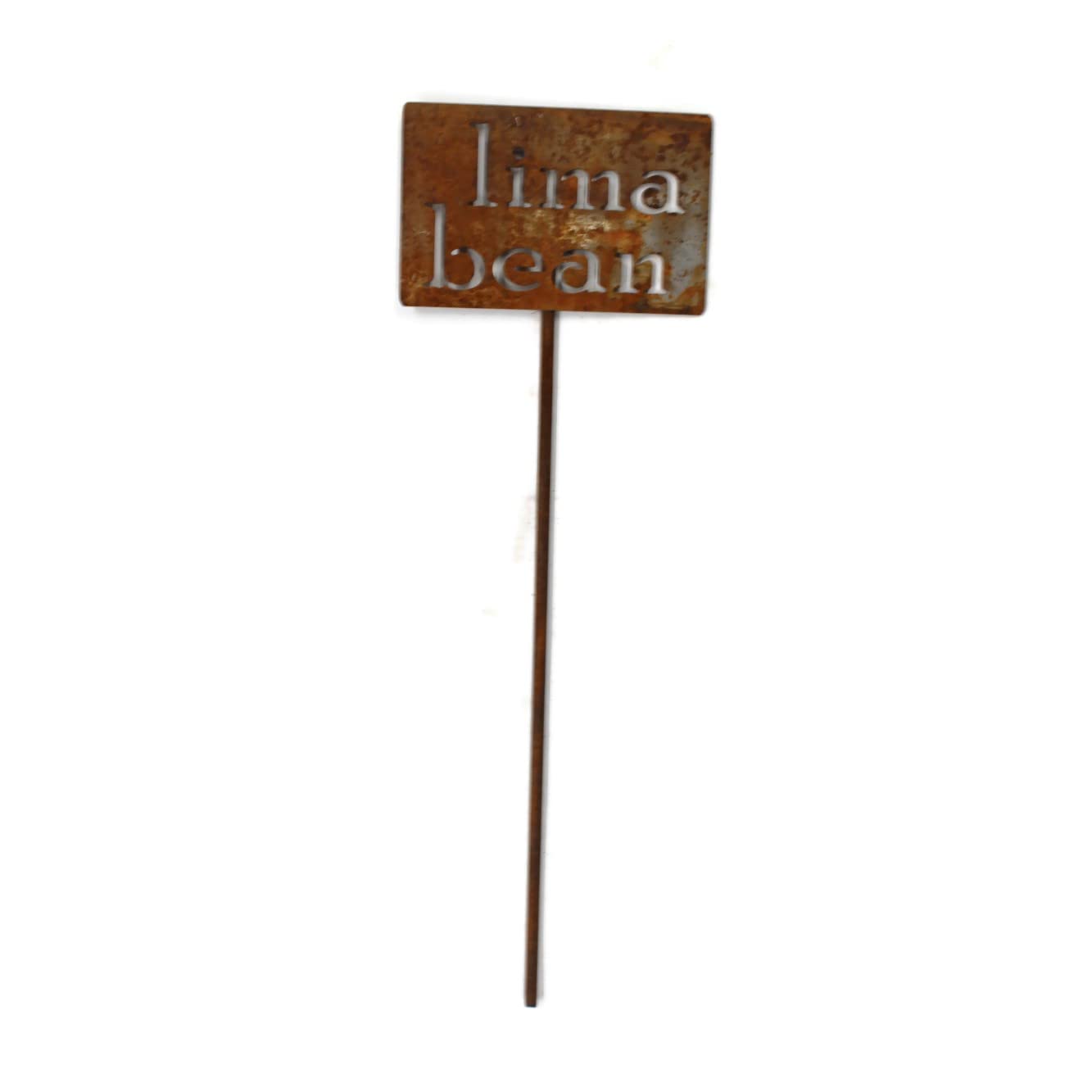 Classic Metal Garden Markers 19 Inches Tall (lima beans, Naturally Rusted)