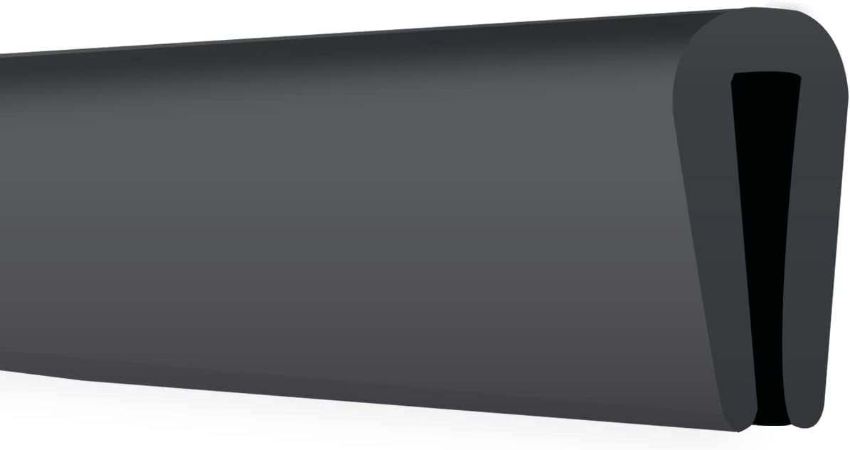 Rubber Edge Trim, 3/32" U Channel Edge Trim, Fit for 1/16" to 1/8", Edge Protector for Sheet Metal, Length 20Ft, Black Color