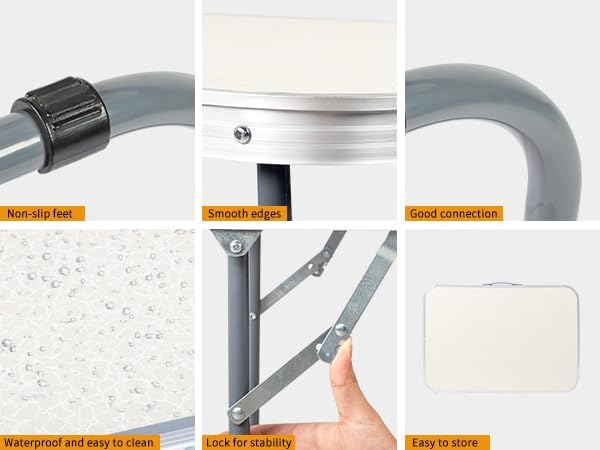 2.0 Ft Folding Portable Camping Table Small Folding Portable Camping Table, Adjustable Height, Outdoor Waterproof Aluminum Lightweight Suitcase Table for Picnic, BBQ, Beach, Dining