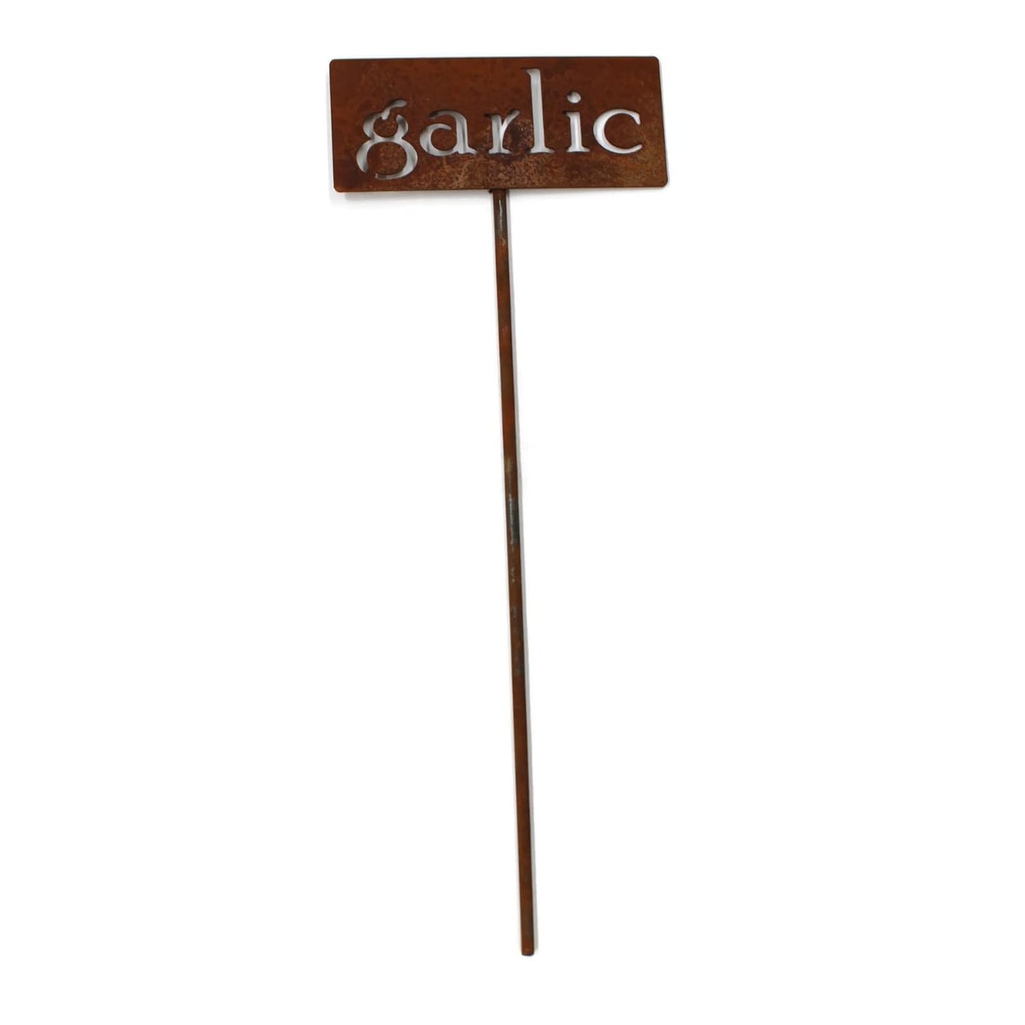 Classic Metal Garden Markers 19 Inches Tall (garlic, Naturally Rusted)