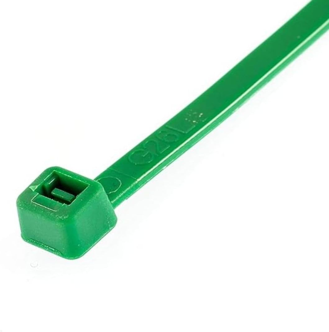 GTSE 8 Inch Green Zip Ties, 100 Pack, 18lb Strength, UV Resistant Strong Nylon Cable Ties, Self-Locking 8" Tie Wraps