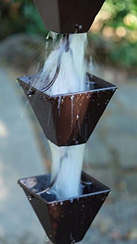 Nutshell Stores Medium Square Cups Rain Chain - Bronze - 19 Feet