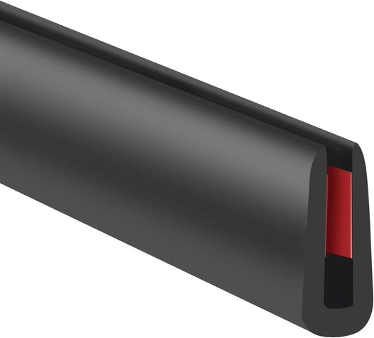 Rubber Edge Trim, 1/16" Self Adhesive Flexible U Channel Edge Protecter for Sheet Metal, Car Doors, U Shaped Sharp Edge Protecter, Fit for 0-3/32" Thick Edge, Black Color, 20Ft, EPDM Material