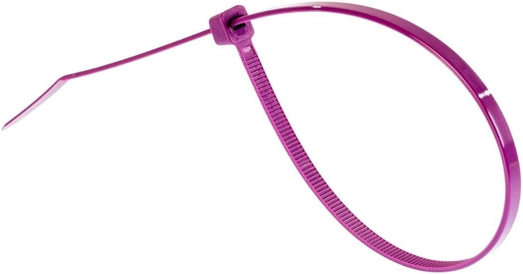 GTSE 8 Inch Purple Zip Ties, 100 Pack, 50lb Strength, UV Resistant Strong Nylon Cable Ties, Self-Locking 8" Tie Wraps