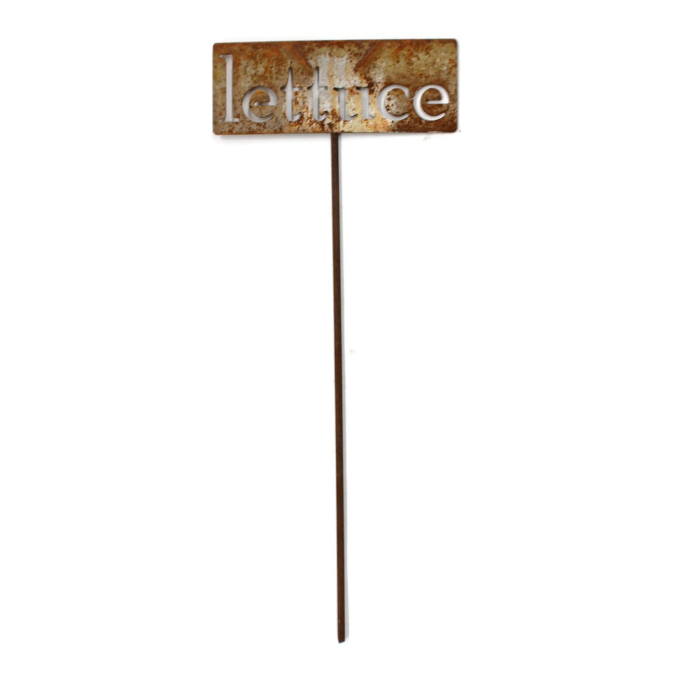 Classic Metal Garden Markers 19 Inches Tall (lettuce, Naturally Rusted)