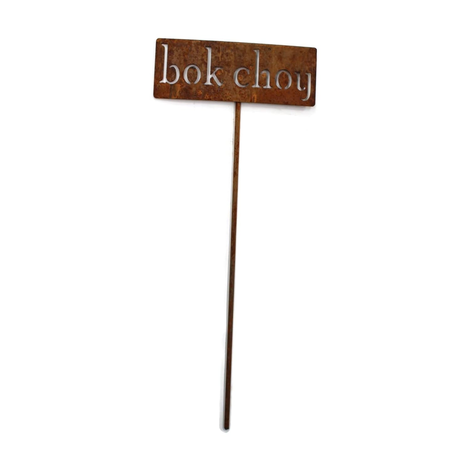 Classic Metal Garden Markers 19 Inches Tall (bok choy, Naturally Rusted)