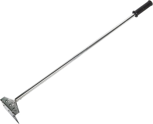 Heavy Duty Charcoal Grill Rake Ash Tool Accessories With Rubber Handle, Kettle Grill Pizza Oven Ash Rake - 32 Inch