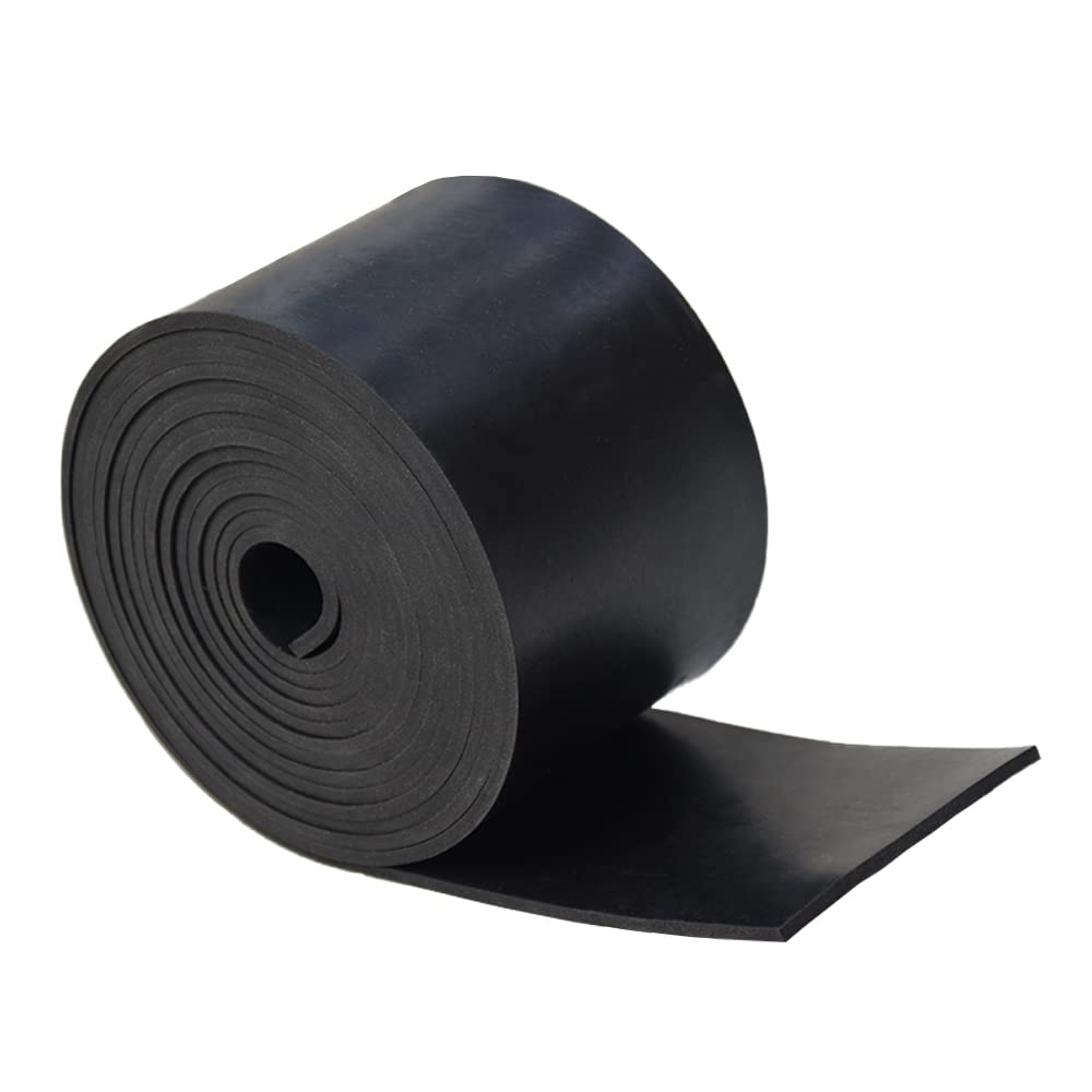 DOBTIM Rubber Strips 1/8 (.125)" Thick X 3" Wide X 10' Long, Solid Rubber Rolls Use for Gaskets DIY Material, Supports, Sealing, Bumpers, Protection, Abrasion, Black