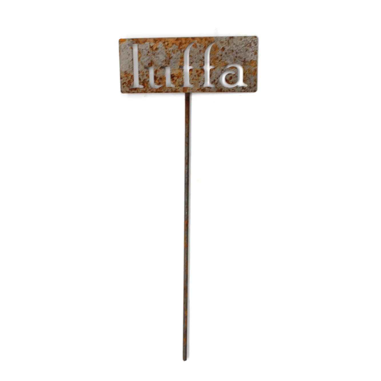 Classic Metal Garden Markers 19 Inches Tall (luffa, Naturally Rusted)