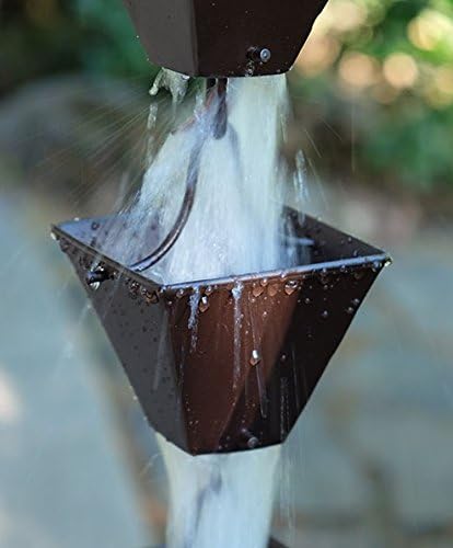 Nutshell Stores Medium Square Cups Rain Chain - Bronze - 14 Feet