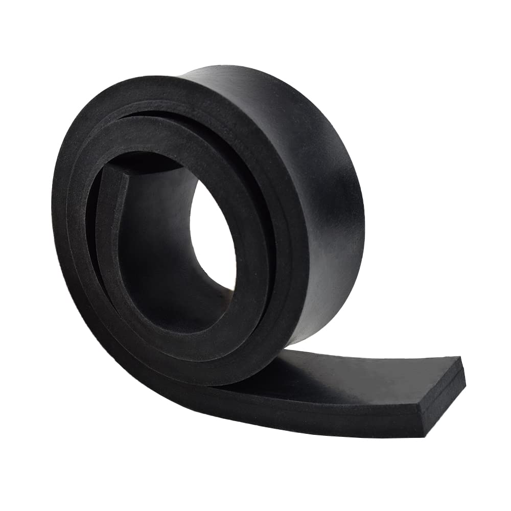 DOBTIM Rubber Strips 1/2(.500)" Thick X 2" Wide X 30" Long, Solid Rubber Rolls Use for Gaskets DIY Material, Supports, Sealing, Bumpers, Protection, Abrasion, Black