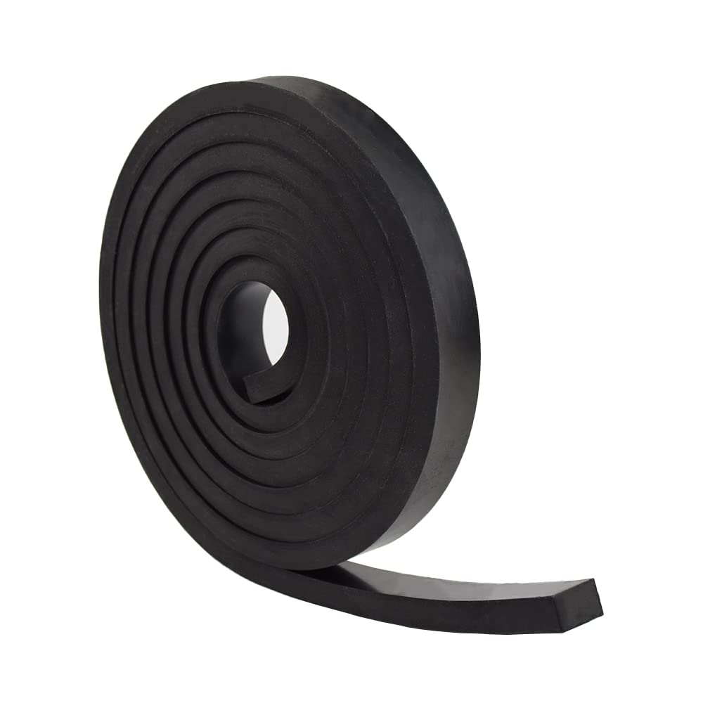 DOBTIM Rubber Strips 1/2(.500)" Thick X 1" Wide X 10'Long, Solid Rubber Rolls Use for Gaskets DIY Material, Supports, Sealing, Bumpers, Protection, Abrasion, Black