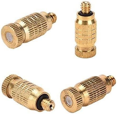 20pcs Garden Brass Misting Nozzles High Pressure Spray Misting Nozzle Atomizing Nozzle for Greenhouse,Landscaping,Dust Control,Outdoor Cooling System,0.008inch Orifice (0.2mm), 3/16 UNC