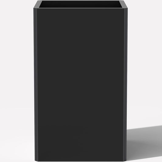 Tall Black Planter 28" Metal Square Large Plant Pots for Indoor Outdoor-Modern Tall Flower Pots for Porch, Patio, Deck, Commercial & Residential(14" Lx14 Wx 28" H)