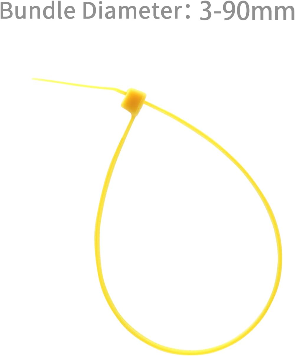 XINGO 100PCS Cable Zip Ties Heavy Duty, Premium Nylon Plastic Wire Ties with 50 Pounds Tensile Strength, Self-Locking Black Nylon Zip Ties for Indoor and Outdoor (14 inch, Yellow)