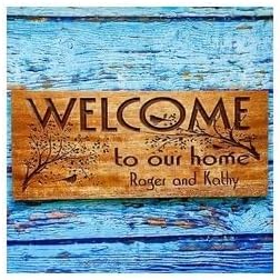 Custom Wooden Signs, Personalized Wood Signs, Custom Wood Signs, Personalized Cabin Signs, Outdoor Wooden Sign, Family Name Signs (Welcome Rectangle)