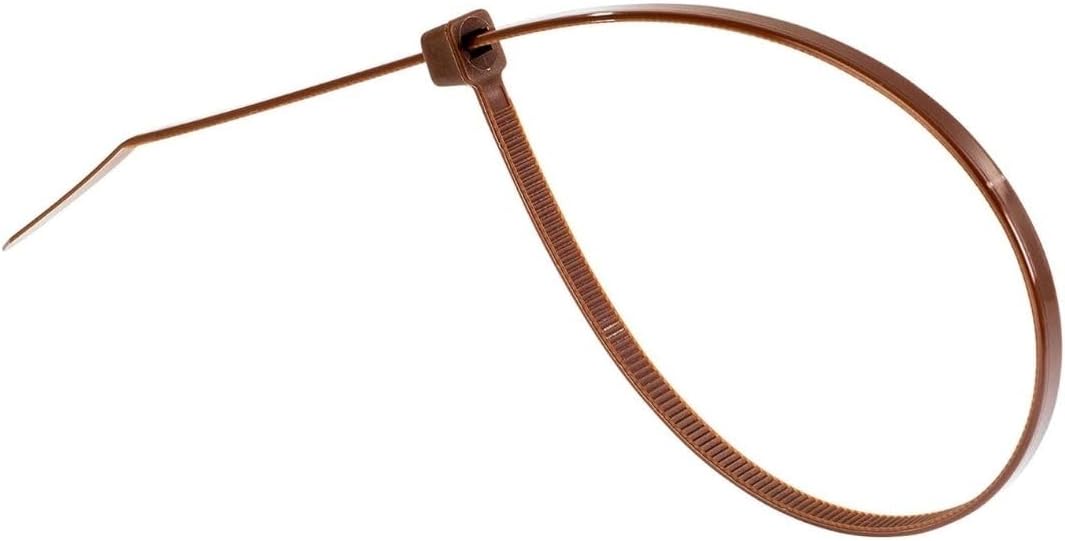 GTSE 8 Inch Brown Zip Ties, 100 Pack, 50lb Strength, UV Resistant Strong Nylon Cable Ties, Self-Locking 8" Tie Wraps