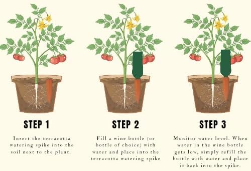 Oasis 6-Pack Terracotta Watering Spikes - Slow Release Self Watering Stakes, Plant Watering Devices for Wine Bottles, Container, Small Tree and Houseplant - Perfect for Busy Plant Parents