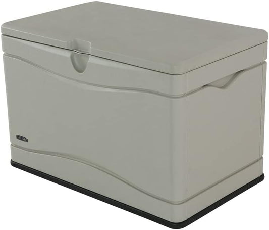 LIFETIME 60059 Black Bottom & Desert (Tan) Sides and Lid Outdoor Storage Box-80 Gal, 80 Gallon, Desert Sand