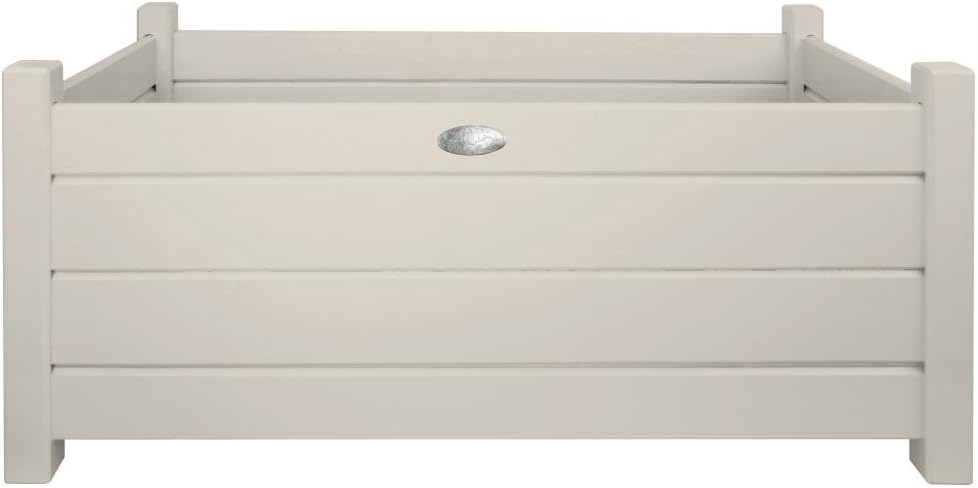 Esschert Design Rectangular Planters, White, Set of 2