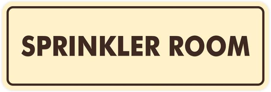 Signs ByLITA Standard Sprinkler Room Sign (Ivory/Dark Brown) - Large