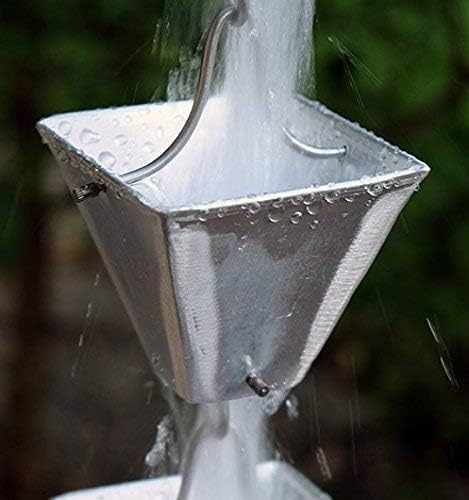 Nutshell Stores Medium Square Cups Rain Chain - Aluminum - 14 Feet