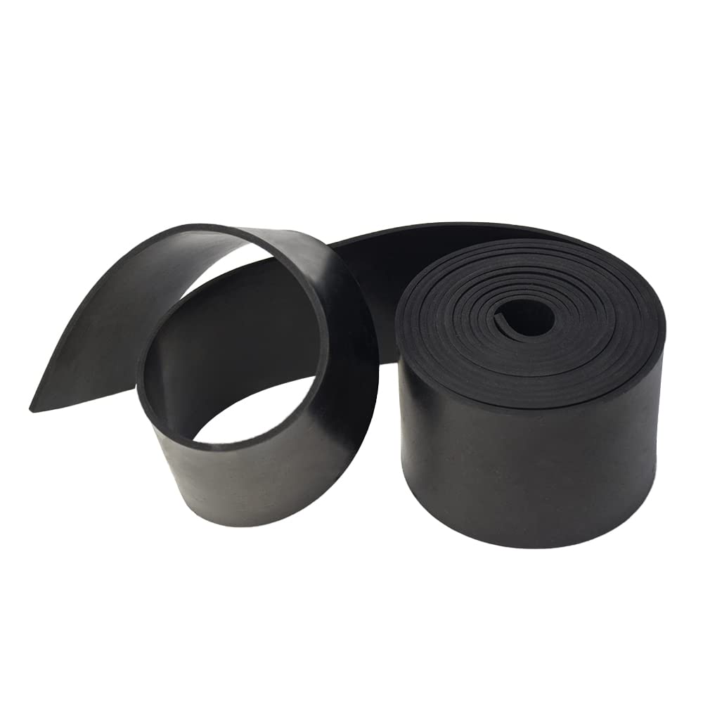 DOBTIM Rubber Strips 1/8 (.125)" Thick X 3" Wide X 10' Long, Solid Rubber Rolls Use for Gaskets DIY Material, Supports, Sealing, Bumpers, Protection, Abrasion, Black