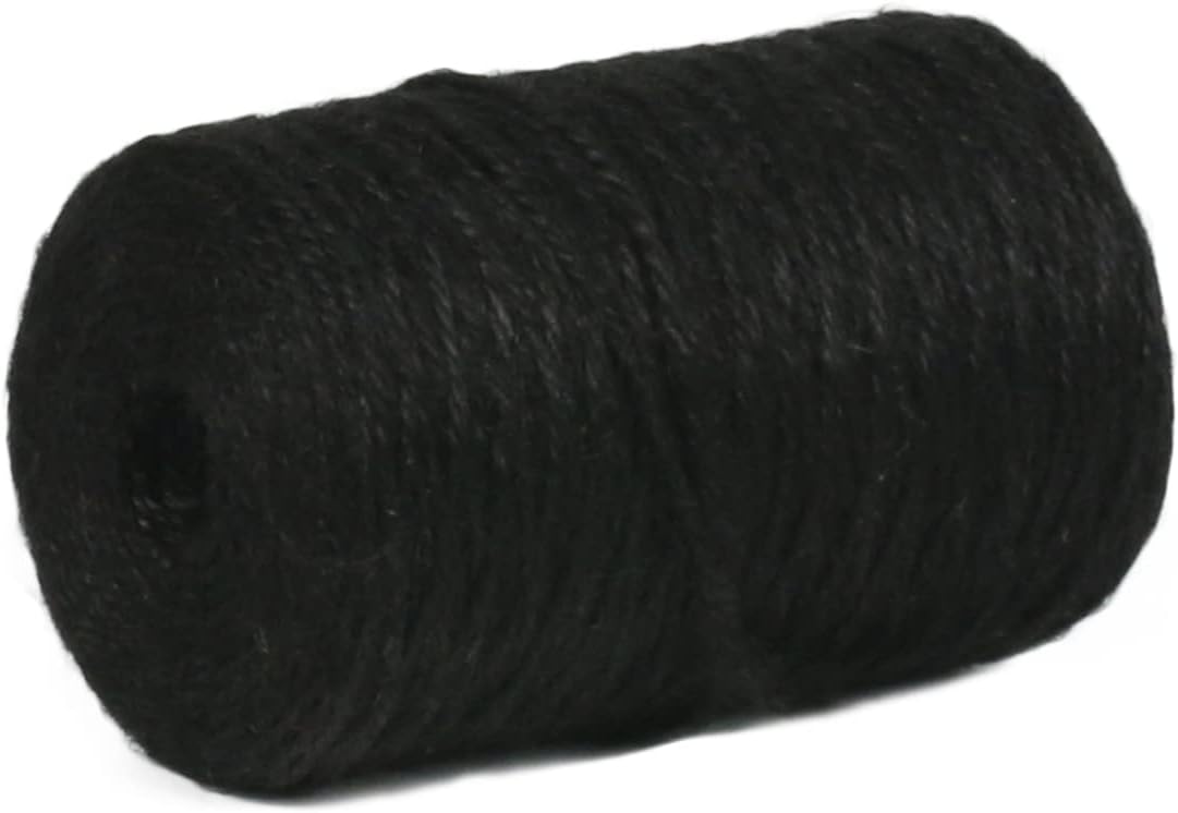 PerkHomy Natural Jute Twine 600 Feet Long Colored Twine Rope for Crafts Gift Wrapping Packing Gardening and Wedding Decor (Black)