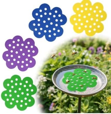 4 Pack Floating Bee Watering Station for Garden, Butterfly Feeder Bee Waterer Wildlife Baths Pollinator, Outdoor Pool & Garden Decor(Colorful Flower)