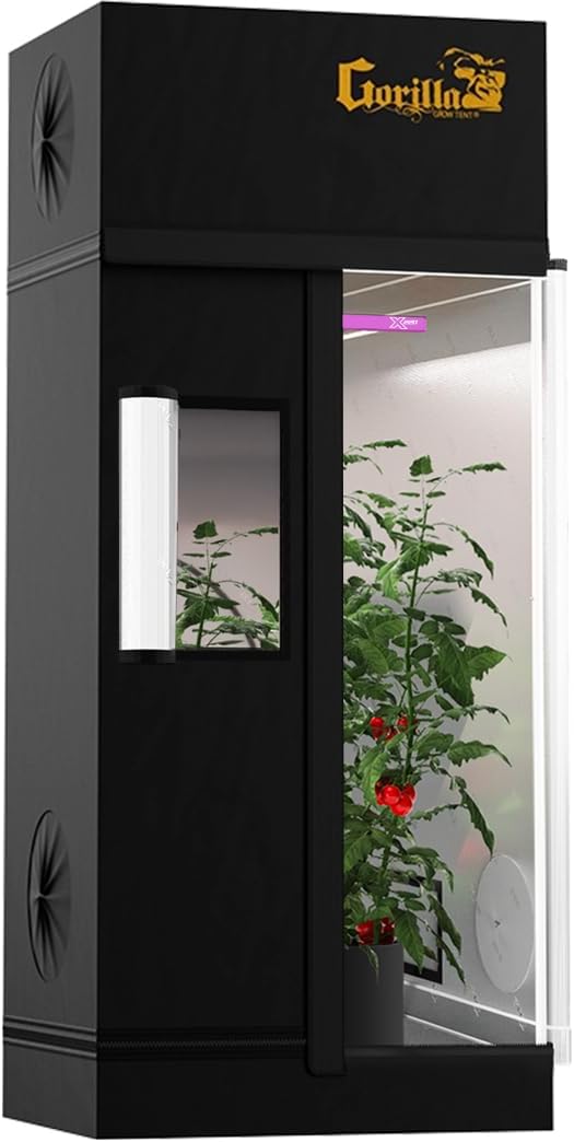 Gorilla Grow Tent Pro 2 x 2.5 x 5'11 to 6'11 w/Included Extension Kit - Tallest Premium Indoor Grow Tent, Thickest & Most Durable Gorilla Canvas, Strongest w/ 300lb Hang Capacity, Hydroponic Grow Box