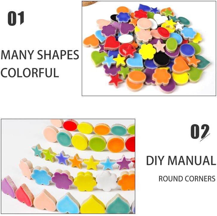 500g/1.1lb Random Color Irregular Ceramics Mosaic Tiles,DIY Making Creative Ceramic Mosaic Tiles for DIY Craft Plates Flowerpots Vases Cups Mosaic Making Supplies (Flowers)