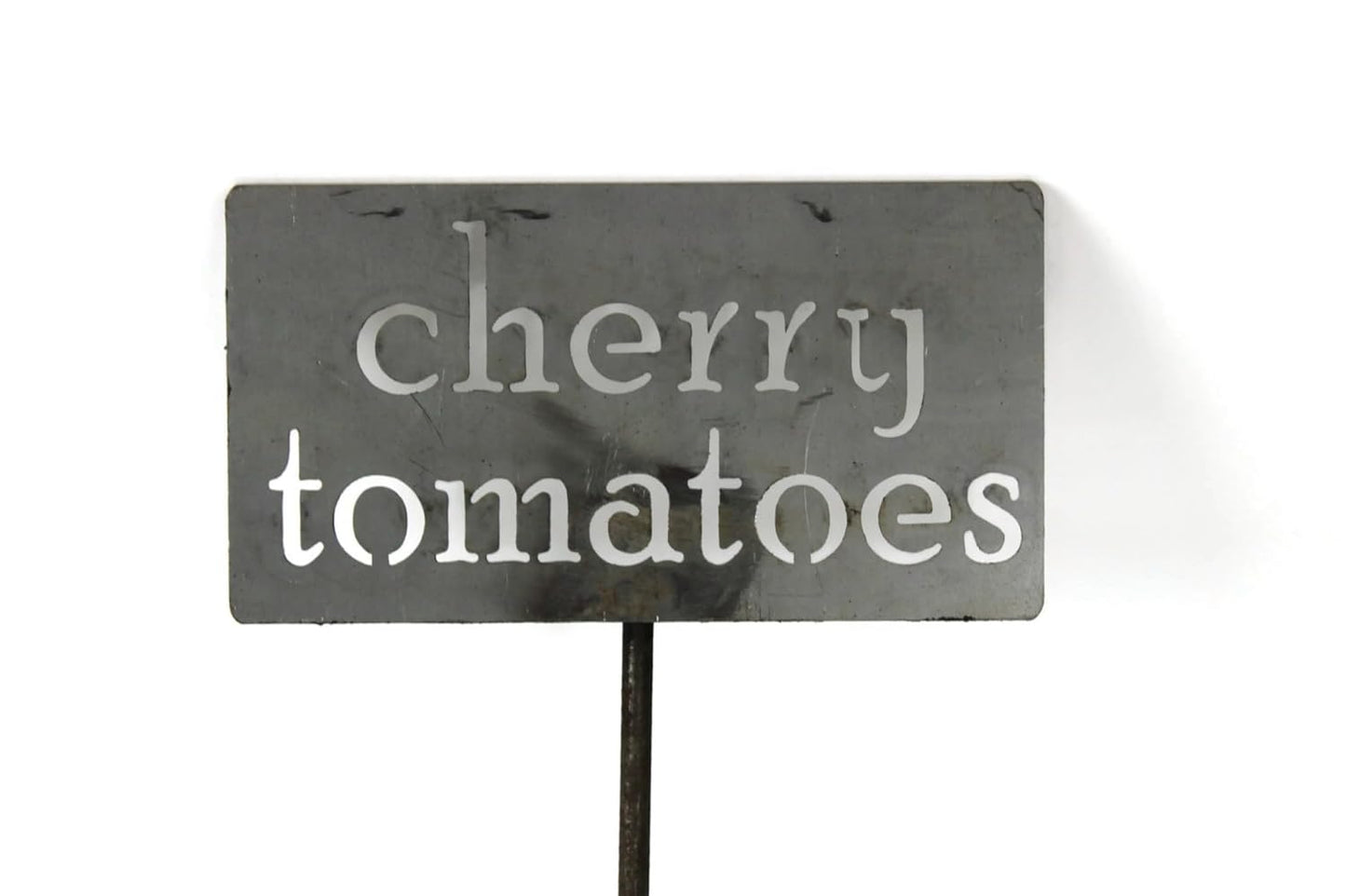 Classic Metal Garden Markers 19 Inches Tall (cherry tomatoes, Raw, Unfinished Steel (will rust with time))
