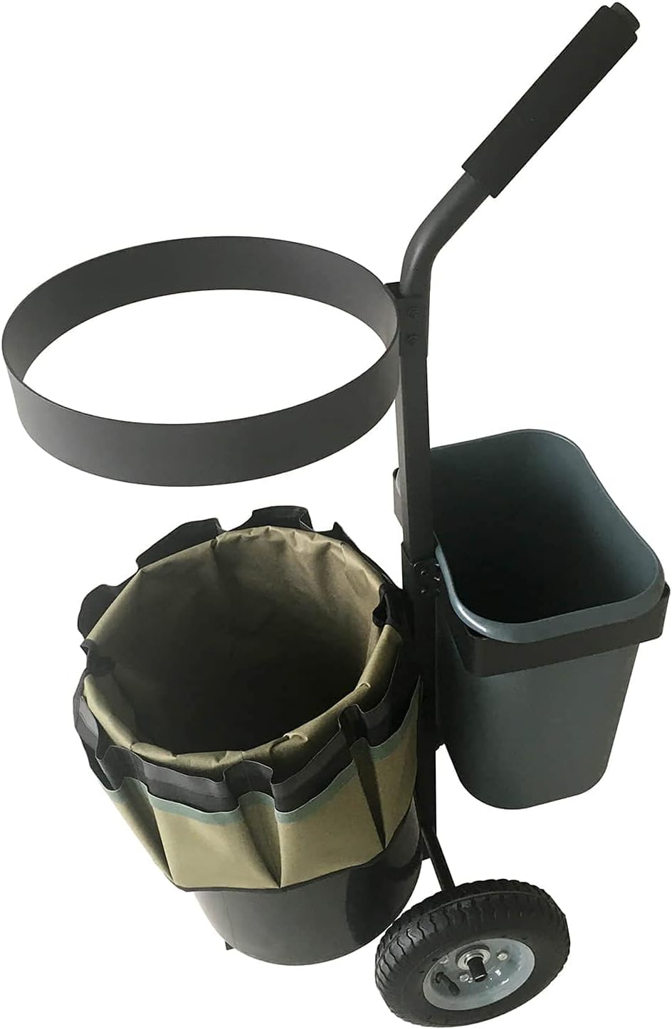 Heavy Duty Garden Lawn Wheeled Cart Trolley Mobile Gardening Rolling Transport Storage Steel Yard Caddy with 5 Gallon Bucket