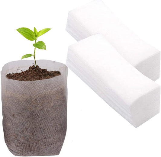 gardtree Plant Nursery Bags 15 * 14 inches 50PCS, Non-Woven Plant Grow Bags Fabric Seedling Starter Bags for Vegetable Flower Fruit Saplings Tree, Home Garden Supply