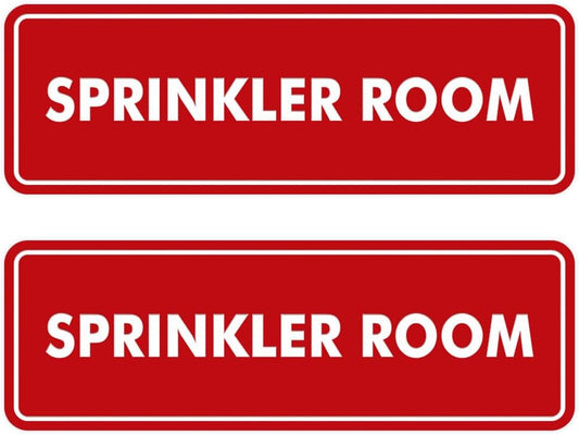 Signs ByLITA Standard Sprinkler Room Sign (Red) - Small 2 Pack