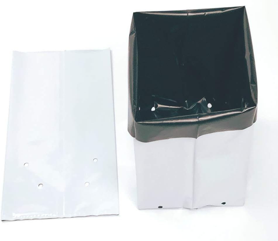HORTIPOTS 3 Gallon Grow Bags Made of Black White Poly Film (50 Pieces per Pack)