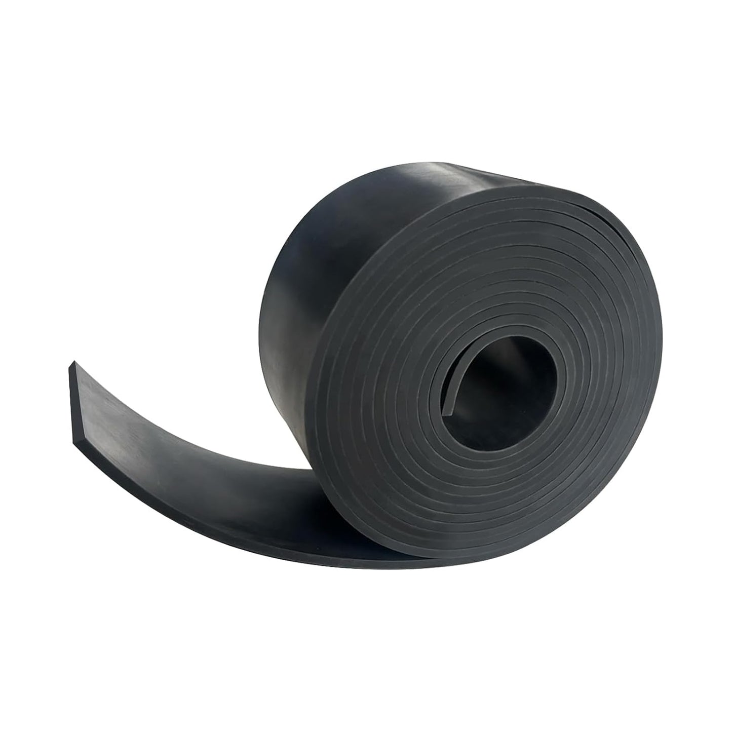 Black Solid Rubber Strip, 1/8 (.125)" Thick X 2" Wide X 10'Long, Solid Flat Rubber Roll for Anti-Slip, Anti-Vibration, DIY Gaskets, Crafts, Sealing, Supports, Protection