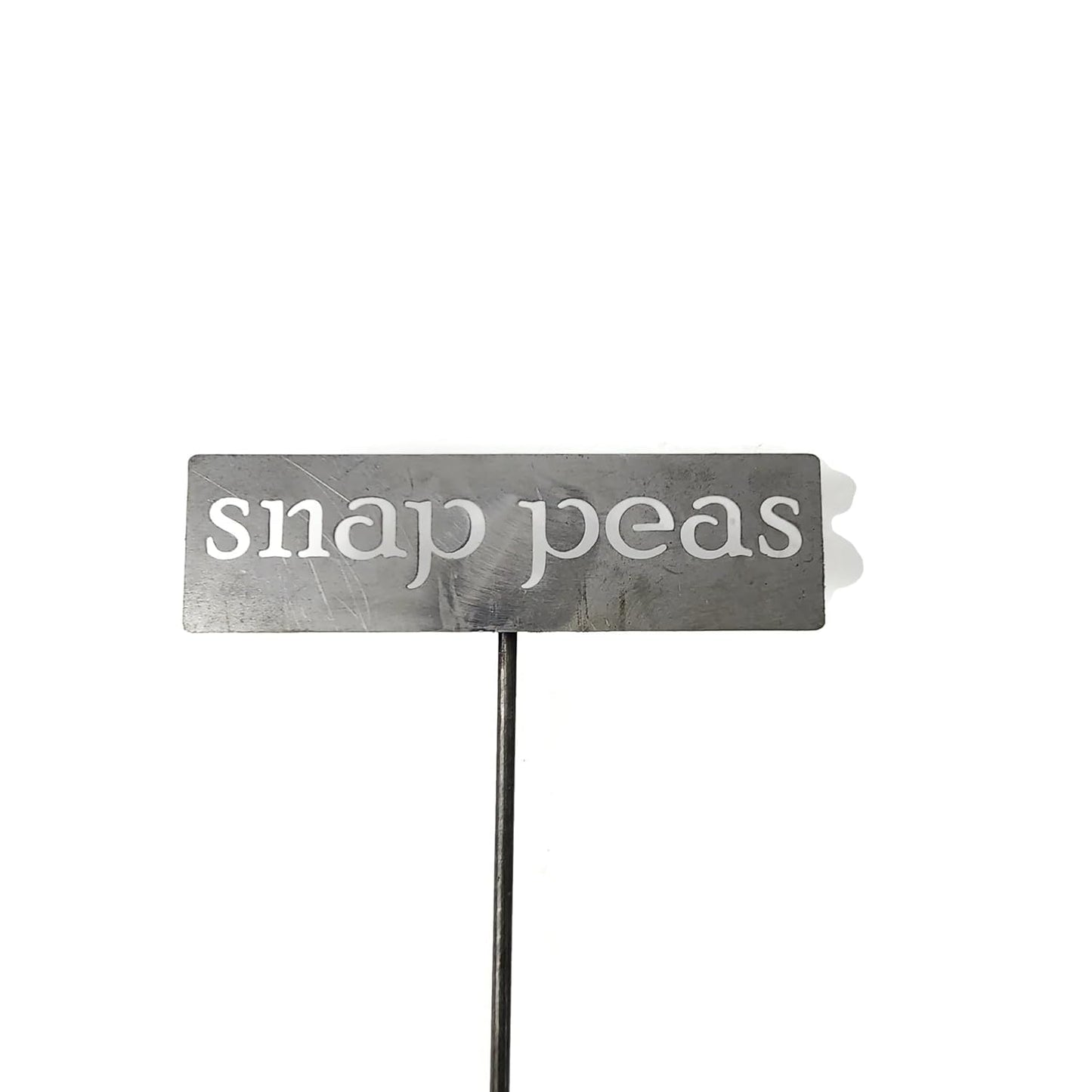 Classic Metal Garden Markers 19 Inches Tall (snap peas, Raw, Unfinished Steel (will rust with time))