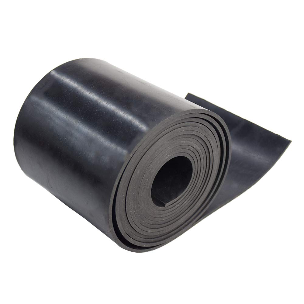 DOBTIM Neoprene Rubber Roll 1/8 (.125)" Thick X 5" Wide X 10' Long, Solid Rubber Strips Use for Gaskets DIY Material, Supports, Leveling, Sealing, Bumpers, Protection, Abrasion, Flooring, Black