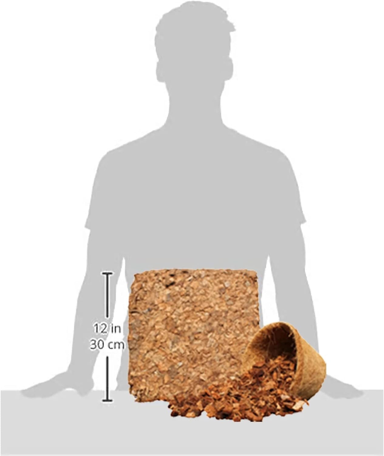 Organic Coco Chips for Plants (40lbs) - Coco Coir Chips - Coconut Husk Chips for Potting Soil, Garden Soil, & Seed Starter Soil - Coconut Mulch for Garden - Compressed Coconut Chips for Plants