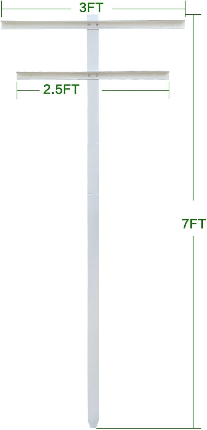 Grape Vine Trellis 7ft Tall 3pcs Set for Raspberry and Grape Plants, Heavy Duty, Easy to Install Vineyard Trellis, Fiberglass Rust-Proof, 3Trellises