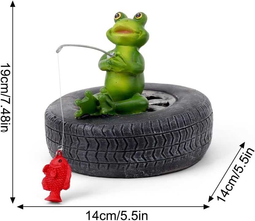 Floating Resin Frog Figurine Pond Decor Statue Outdoor Accessories Float Frog Funny Craft Animal for Garden, Park, Pool