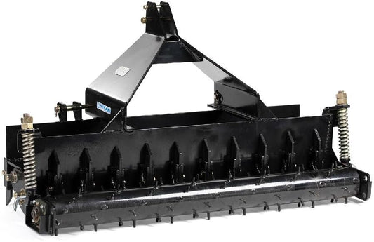 Titan Attachments 60in Soil Yard Pulverizer, Spiked Drum, Category 1 and 2, 3 Point, Quick Hitch Compatible